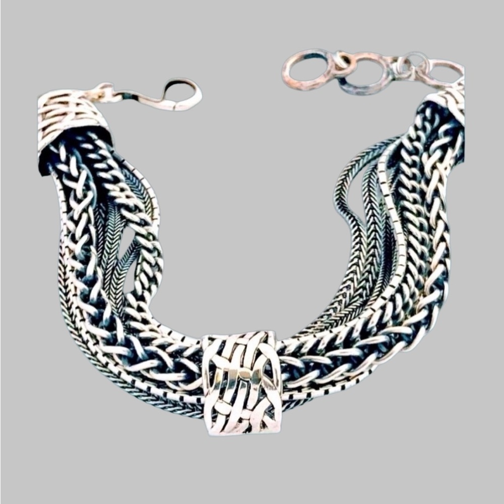 Silpada Gorgeous Vintage Sterling Silver Multi-strand Adjustable Length Bracelet